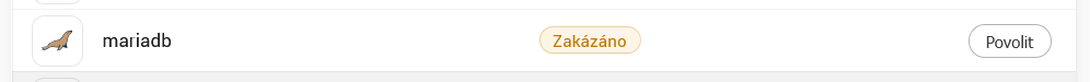 Povolení MariaDB z administrace