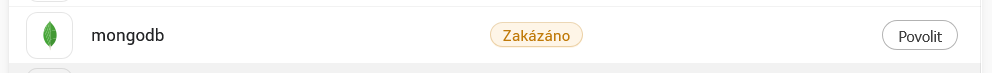 Povolení MongoDB z administrace