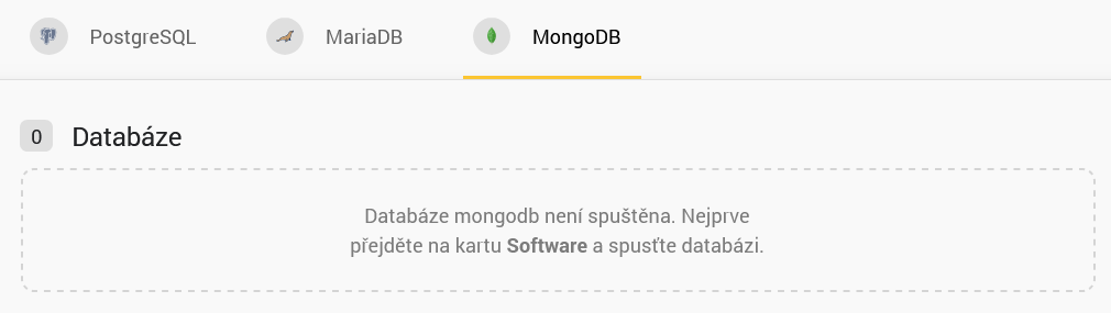 MongoDB administrace
